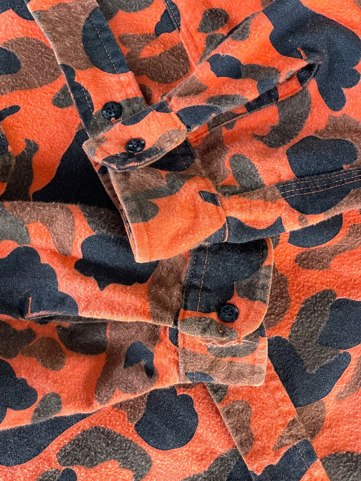 Vintage 80's DEERSKIN Orange Duck Hunter Camo Shirt【L】ディアスキン オレンジダックハンターカモ シャツ