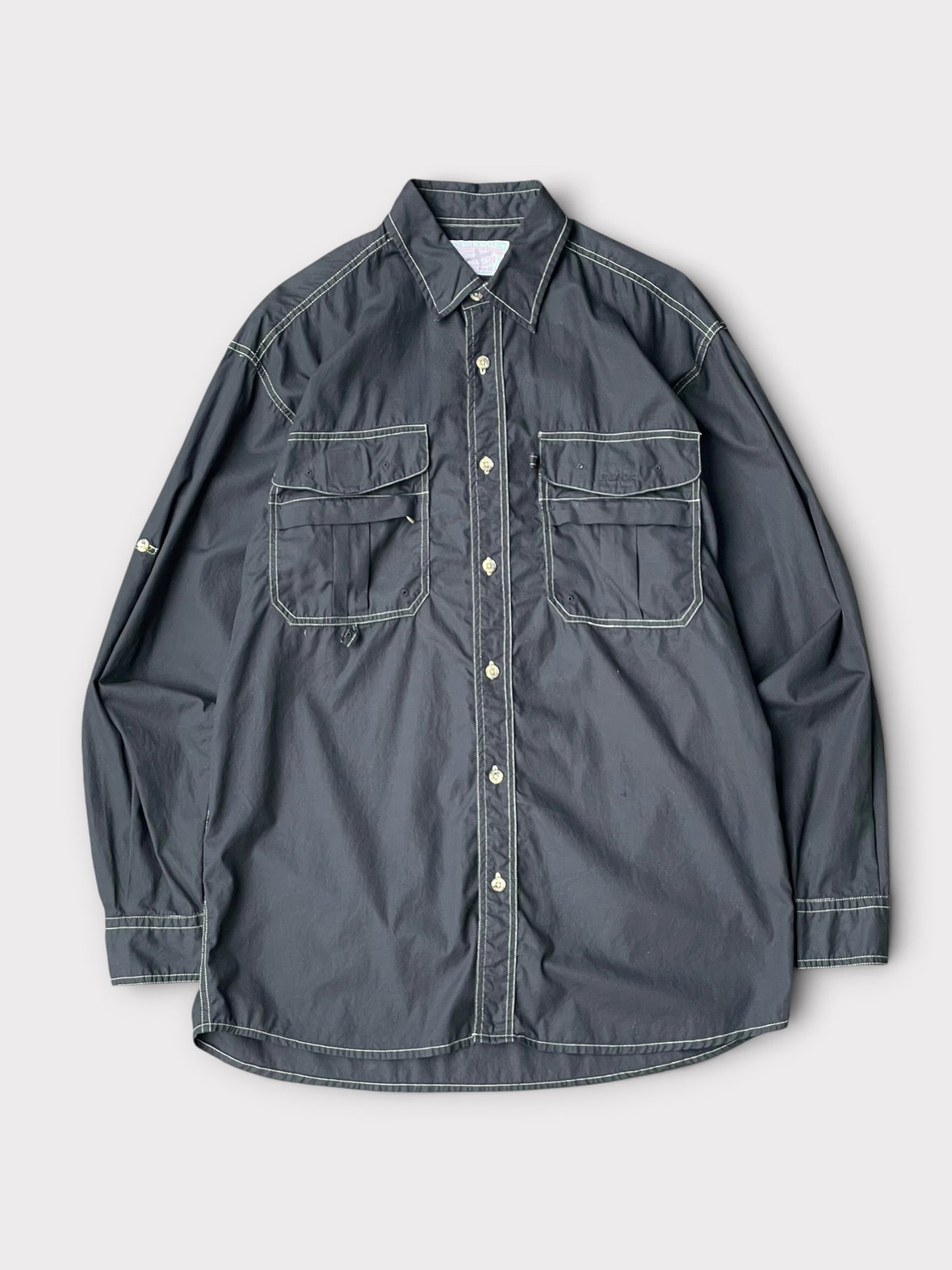 B T R Black Beauty Vintage Custom Black Dye 00's Filson Fishing Shirts【M】