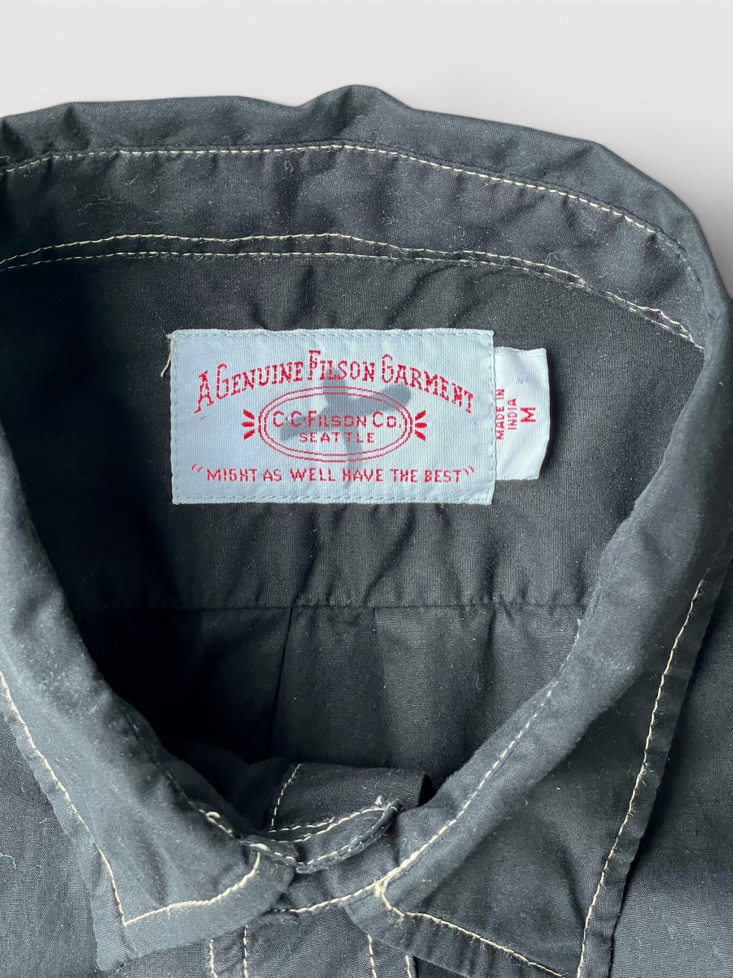 B T R Black Beauty Vintage Custom Black Dye 00's Filson Fishing Shirts【M】