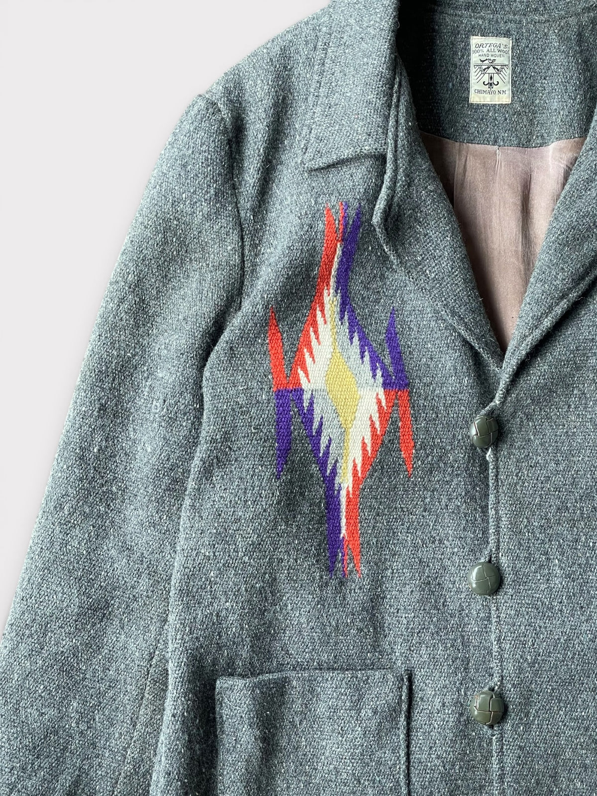 Vintage 80's ORTEGA'S Chimayo Jacket Gray【M/L】オルテガ チマヨジャケット