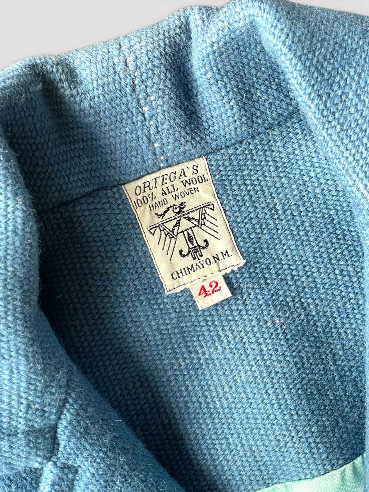 Vintage 70's ORTEGA'S Sports Coat Turquoise Blue【42】オルテガ チマヨジャケット