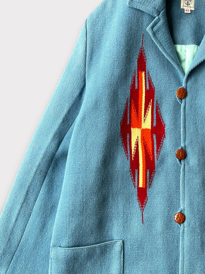 Vintage 70's ORTEGA'S Sports Coat Turquoise Blue【42】オルテガ チマヨジャケット