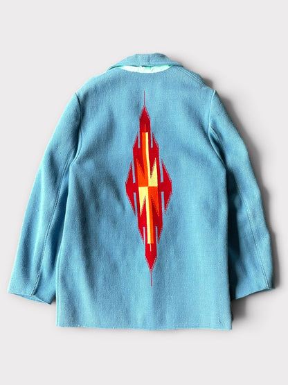 Vintage 70's ORTEGA'S Sports Coat Turquoise Blue【42】オルテガ チマヨジャケット
