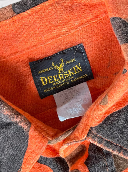 Vintage 80's DEERSKIN Orange Duck Hunter Camo Shirt【L】ディアスキン オレンジダックハンターカモ シャツ