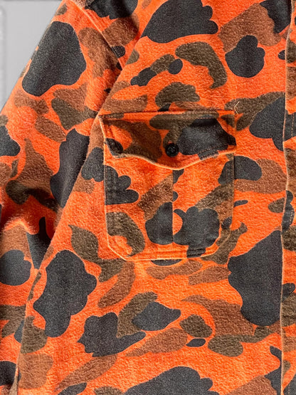 Vintage 80's DEERSKIN Orange Duck Hunter Camo Shirt【L】ディアスキン オレンジダックハンターカモ シャツ
