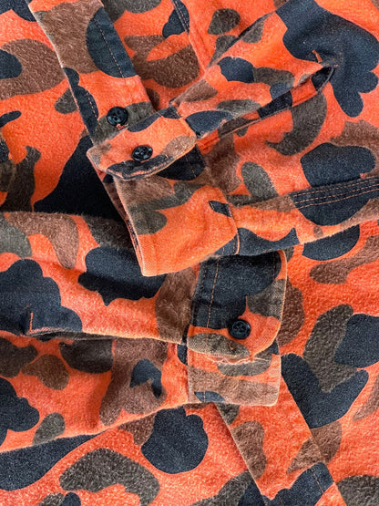 Vintage 80's DEERSKIN Orange Duck Hunter Camo Shirt【L】ディアスキン オレンジダックハンターカモ シャツ