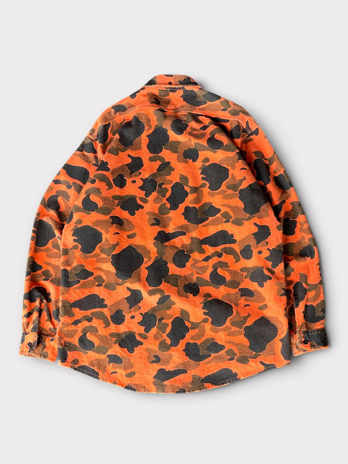 Vintage 80's DEERSKIN Orange Duck Hunter Camo Shirt【L】ディアスキン オレンジダックハンターカモ シャツ