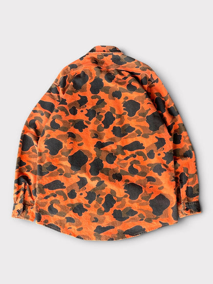 Vintage 80's DEERSKIN Orange Duck Hunter Camo Shirt【L】ディアスキン オレンジダックハンターカモ シャツ