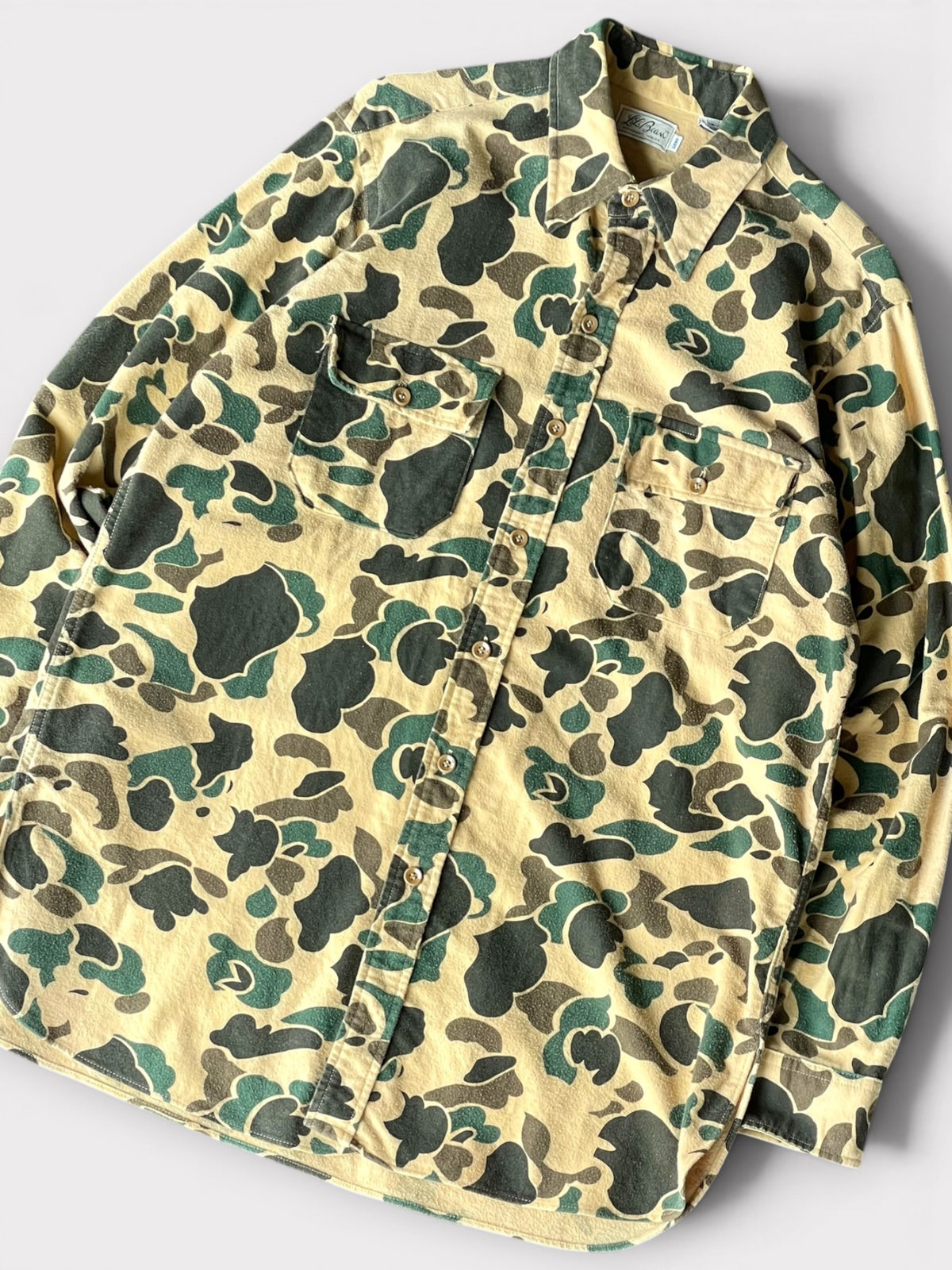 Vintage 70's L.L.Bean Script Logo Duck Hunter Camo Shirt【L】エルエルビーン ダックハンターカモ シャツ