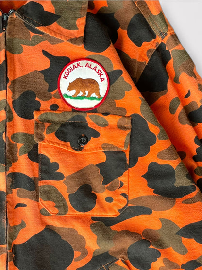 Vintage 90's DEERSKIN Orange Duck Hunter Camo Jacket【L】ディアスキン オレンジダックハンターカモ ジャケット