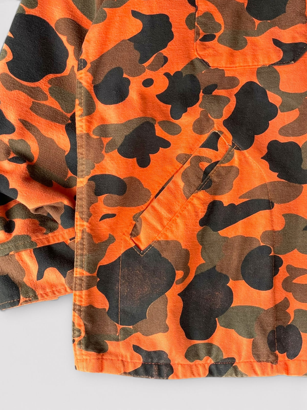 Vintage 90's DEERSKIN Orange Duck Hunter Camo Jacket【L】ディアスキン オレンジダックハンターカモ ジャケット