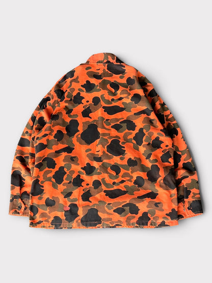 Vintage 90's DEERSKIN Orange Duck Hunter Camo Jacket【L】ディアスキン オレンジダックハンターカモ ジャケット