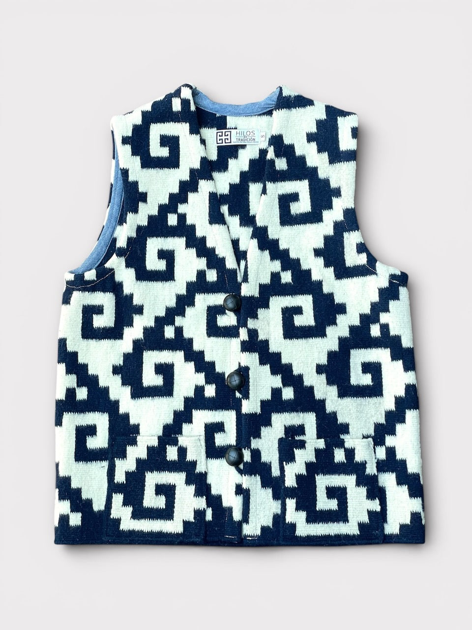OAXACA RUG VEST "Greca" Thunder オアハカ ラグベスト