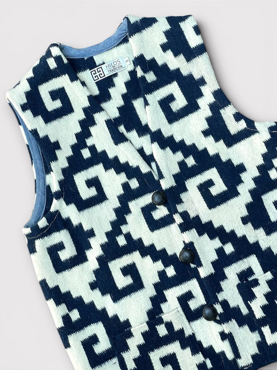 OAXACA RUG VEST "Greca" Thunder オアハカ ラグベスト
